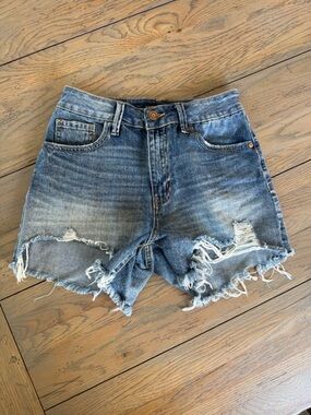 Sincerely Jules Distressed Blue Denim Jean Shorts